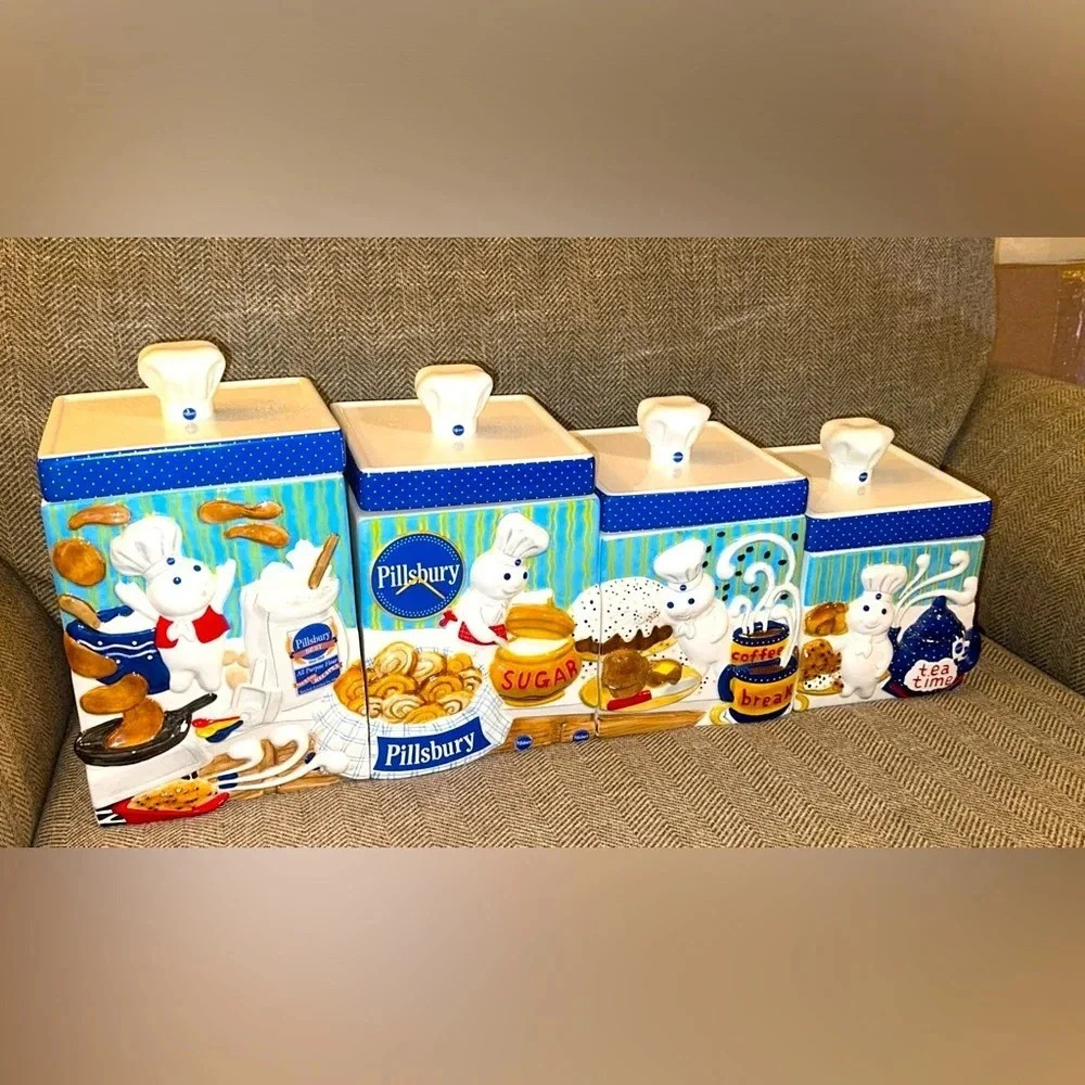 VTG The Pillsbury Doughboy/Danbury Mint 2000 Complete Canister Set Collection - Picture 2 of 15